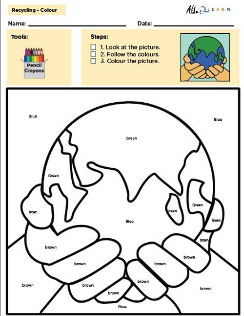 Ultimate Recycle Colouring Sheets Package: Colour by Numbers, Words and Guided by Colours - Pages 10