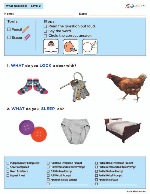 free answer what questions worksheet comprehension language