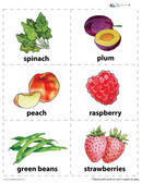 Food And Vegetable Flashcards Matching Game: 4 Pages