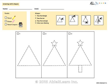 Drawing With Shapes - How to Draw a Christmas Tree - Able2learn Inc.