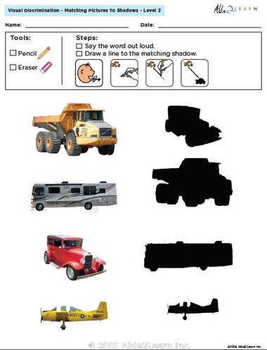 Visual Discrimination - Matching Pictures to Shadows - Clothing (Lv. 2A) -  Able2learn Inc.