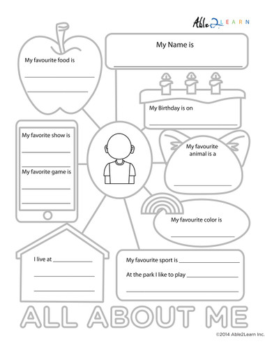 All About Me Printable Worksheets: Free Teaching Resources