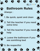 School  Washroom Rules Poster: Learning Washroom Skills:  PAGES 1