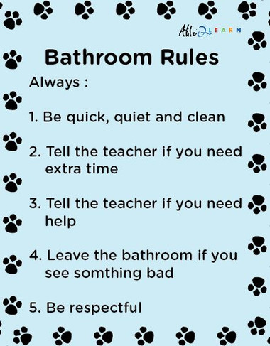 rules school washroom poster skills learning pages