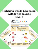 Phonics: Matching Words To The Same Sound Level 1: 11  Pages