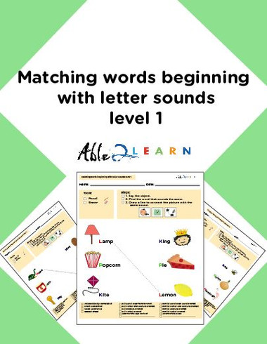 free phonics matching words to the same sound free