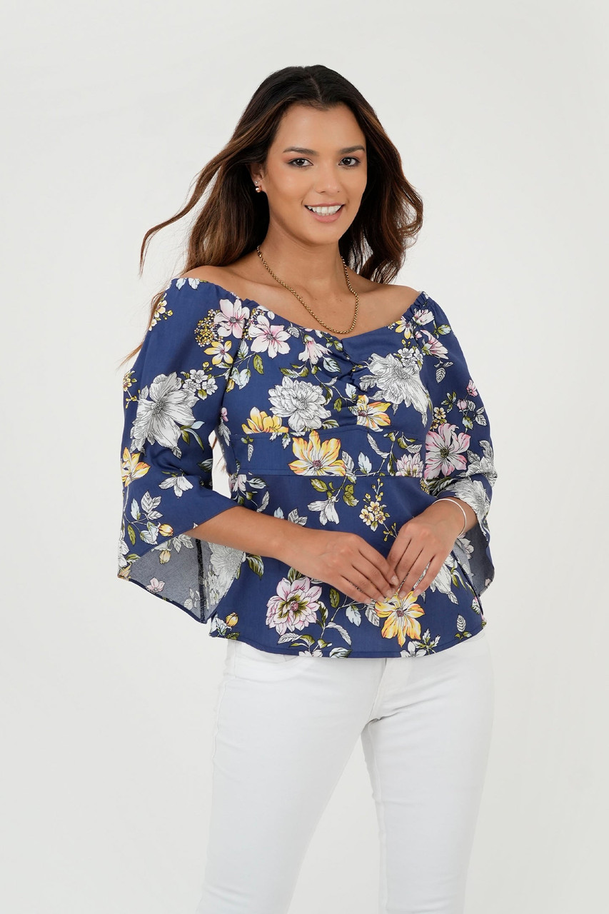 Blusa Manga Acampanada 3/4 Faldón Suelto - Main Image