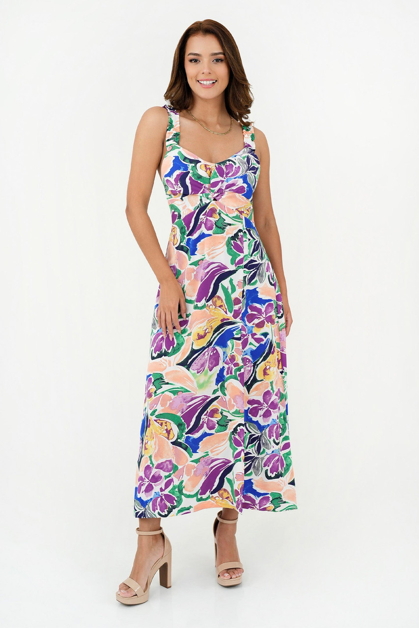 Maxi Vestido de Seda Estampada