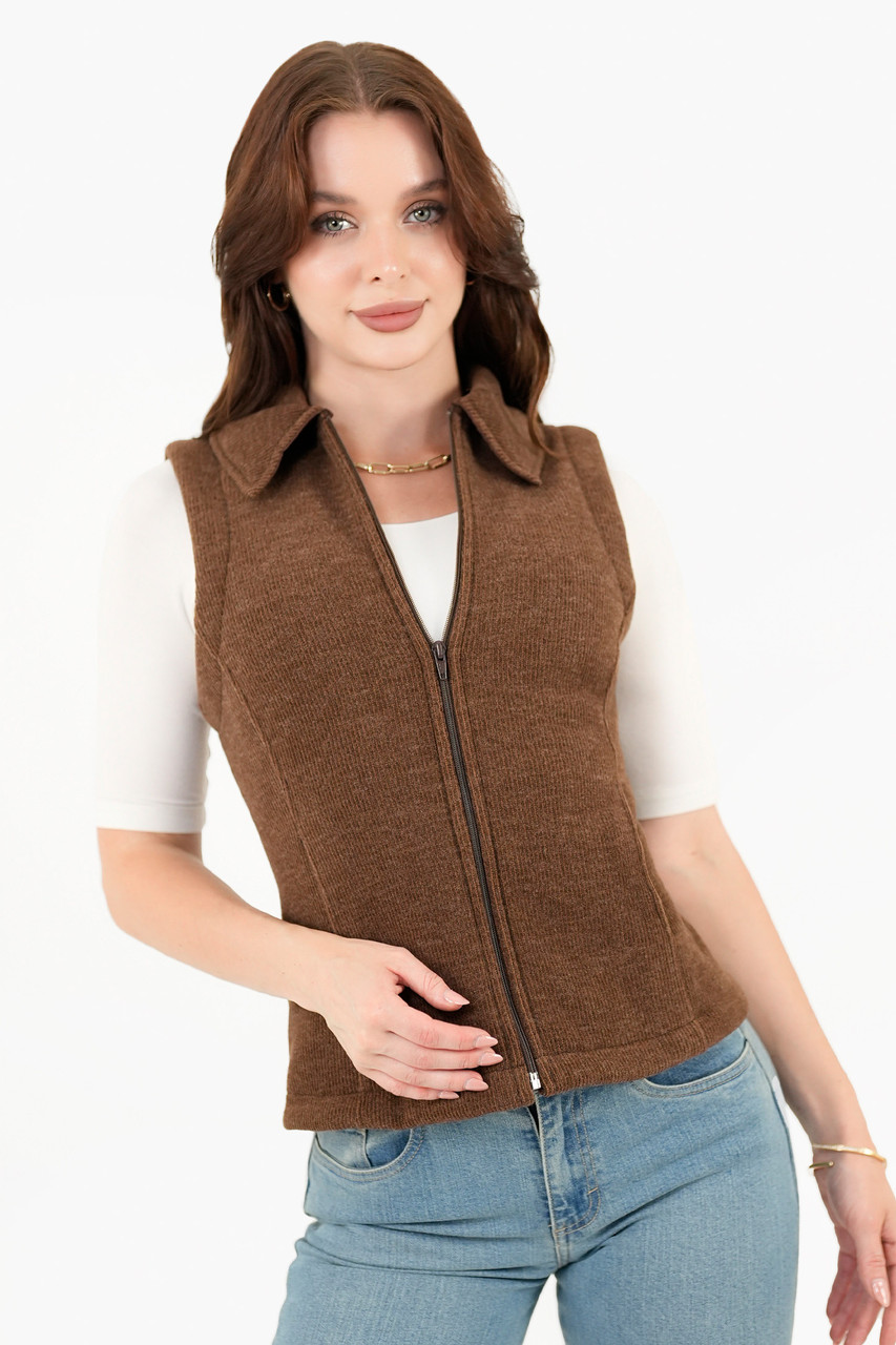 Chaleco corto lleva bolsillo funcional