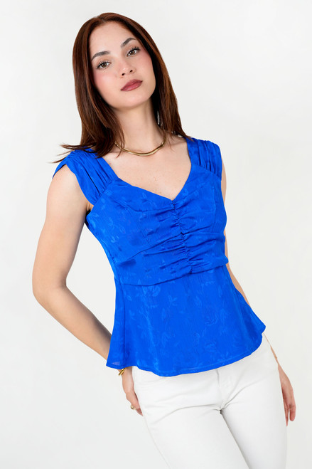 Top Seda Hindú Mara Drapeado