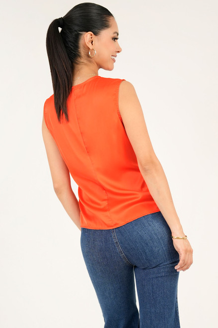 Blusa Satín Cuello Drapeado Corte Clásico