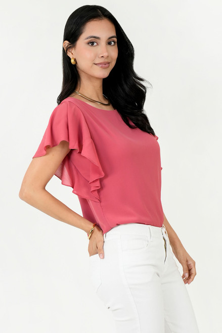 Blusa Gasa Hindú Manga Mariposa Escote Ojal