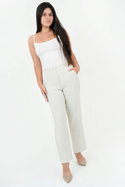 Pantalón de Oficina Tela Verona con Pinzas y Bolsillos Laterales