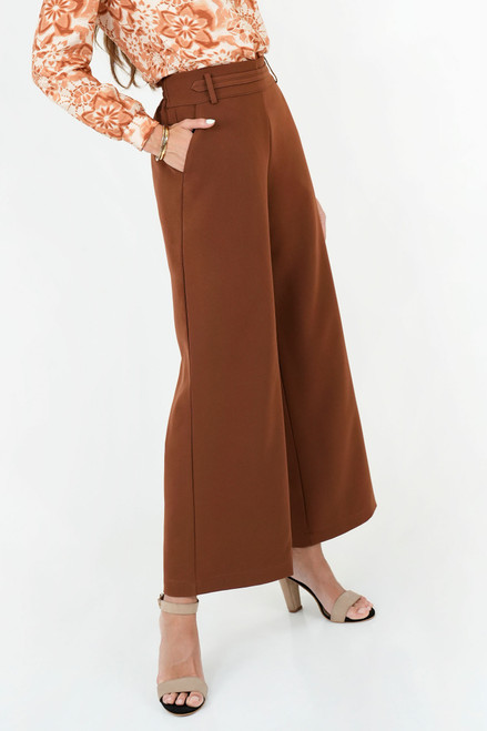 Pantalón Palazo Tela Catania con Pretina Elasticada y Presillas