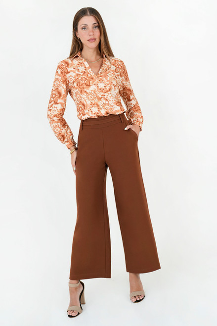 Pantalón Palazo Tela Catania con Pretina Elasticada y Presillas