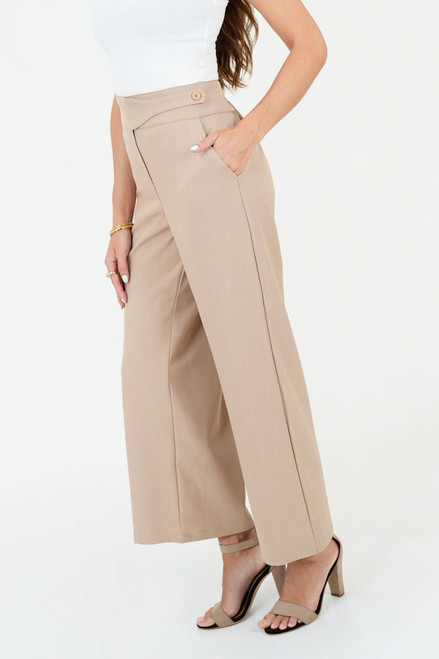 Pantalón Moda Palazo con Pretina Cruzada