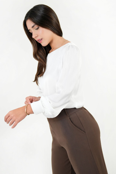 Blusa Manga Larga Satin Hindu