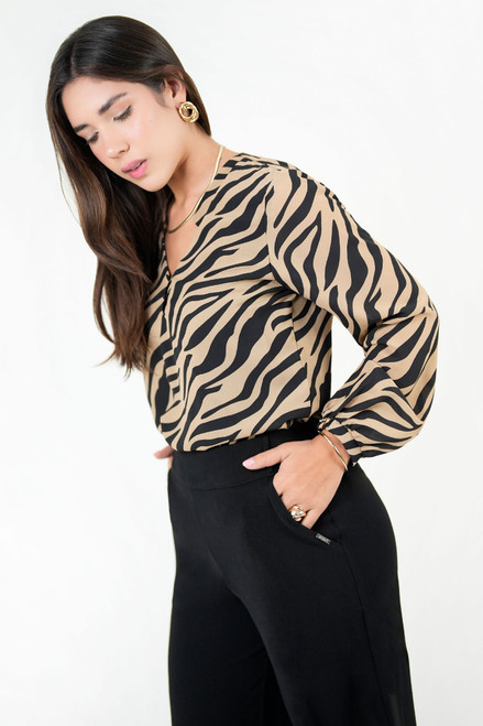 Blusa Manga Larga Gasa Crepe