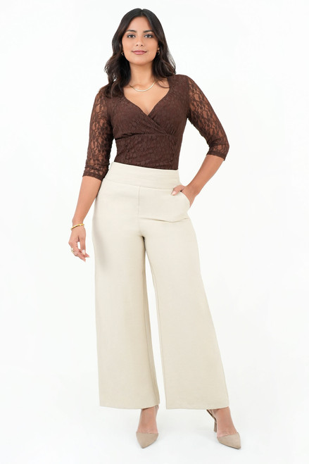 Pantalón Palazzo de Rayón con Pretina Elasticada
