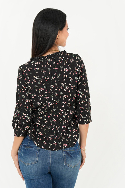 Blusa Manga 3/4 Corte Rangla Bolillo Calado