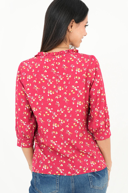 Blusa Manga 3/4 Corte Rangla Bolillo Calado