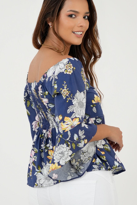 Blusa Manga Acampanada 3/4 Faldón Suelto