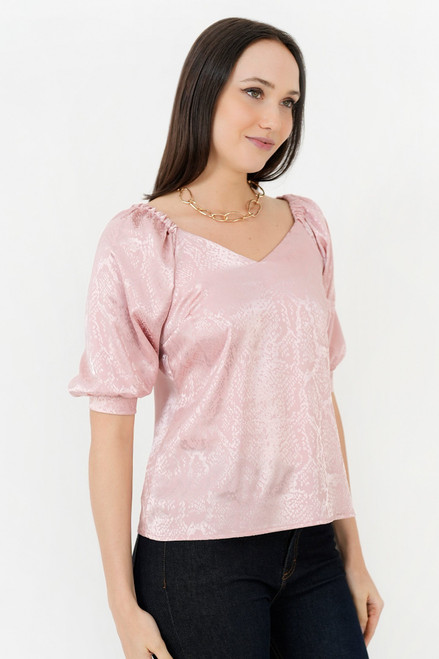 Blusa Manga 3/4 Semi Abullonada Blusa Manga 3/4 Semi Abullonada