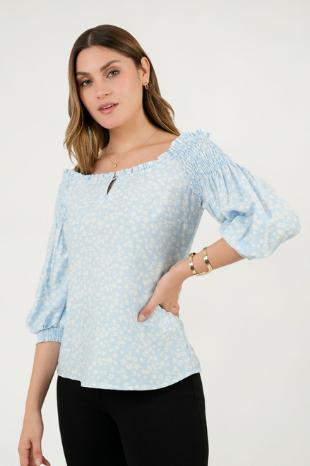 Blusa Manga 3/4 Ghaia Estampada con Escote Bote Blusa Manga 3/4 Ghaia Estampada con Escote Bote