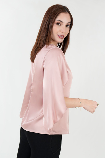 Blusa Seda Satín Manga Tulipán Blusa Seda Satín Manga Tulipán