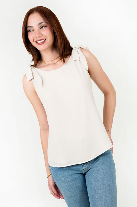 Blusa Gasa Crepé con Lazos en los Hombros