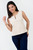 Blusa Seda Escote Ojal con Abertura en V
