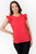 Blusa Gasa Crepé Escote Ojal con Ruffle