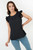 Blusa Gasa Crepé Escote Ojal con Ruffle