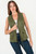 Chaleco Suede con Cremallera y Escote V