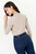 Blusa Manga 3/4 Hilo Viscosa Escote Ojal con Canesú Diagonal