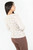 Blusa Manga Larga Seda Corrugada con Escote Redondo y Abertura en V