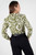 Blusa Manga Larga Rayon Estampado con Cuello Camisero y Escote V