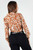 Blusa Manga Larga Rayon Estampado con Cuello Camisero y Escote V