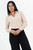 Blusa Manga Larga Vienna Chanel con Cuello Camisero y Pechera Decorativa
