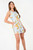 Enterizo Corto Twill Estampado Escote Ojal con Corte Princesa