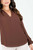 Blusa manga larga cuello camisero y escote V