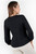 Blusa manga larga en seda con escote ojal