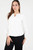 Blusa manga larga en seda con escote ojal