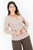 Blusa manga larga en seda corrugada con escote V