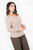 Blusa manga larga en seda corrugada con escote V