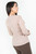 Blusa manga larga en seda corrugada con escote V