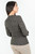 Blusa manga larga en seda corrugada con escote V