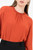 Blusa manga larga en gasa con detalle recogido