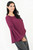 Blusa manga larga acampanada en gasa con escote ojal