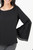 Blusa manga larga acampanada en gasa con escote ojal